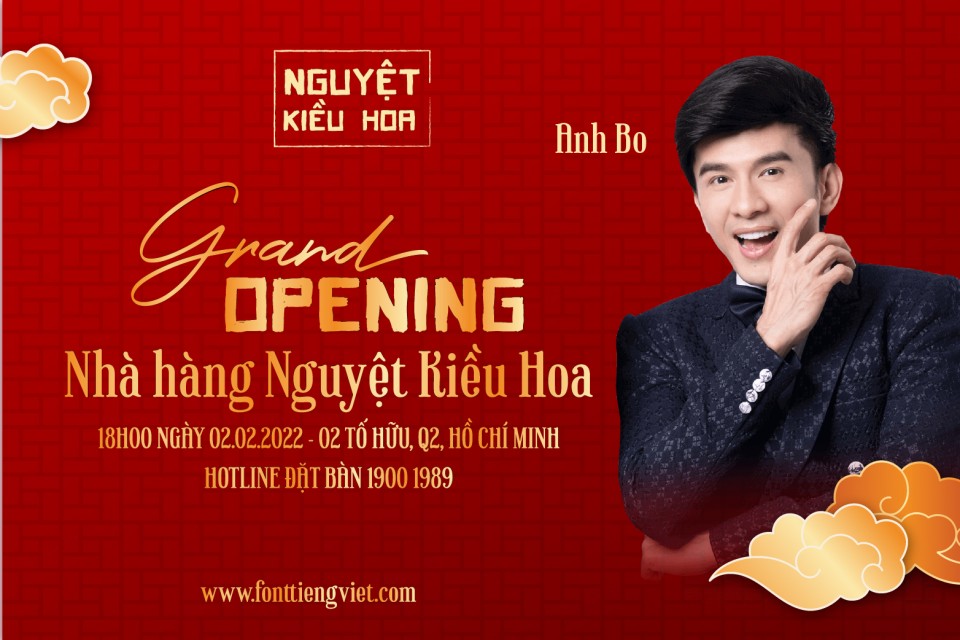 Combo font thiết kế khai trương 3 + Kèm file thiết kế Ai chủ đề nhà hàng