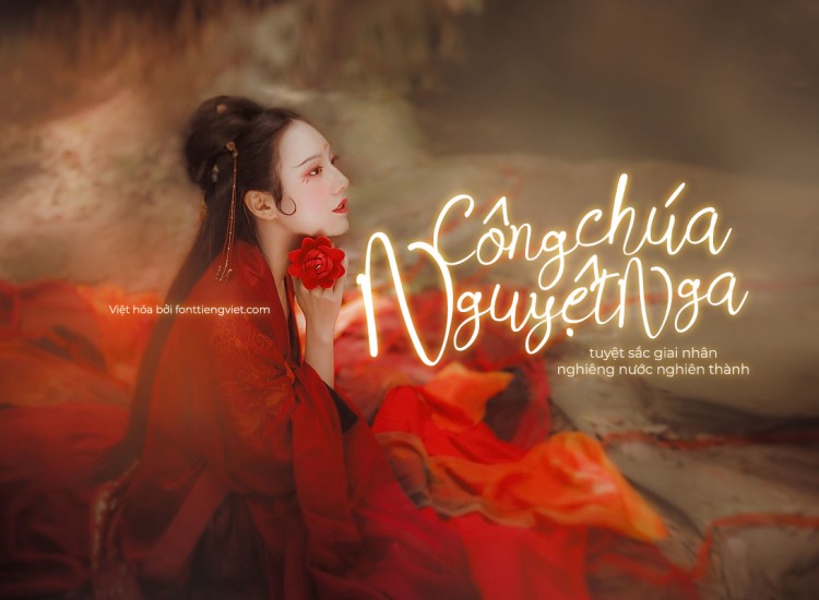 Font việt hóa Gisellina phong cách thư pháp