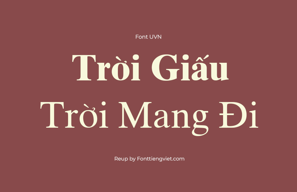 Font Việt Hóa SFU TimesTen