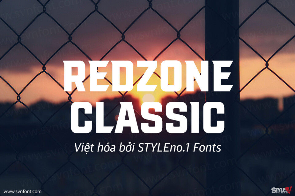 Font Việt hóa SVN VT Redzone Classic