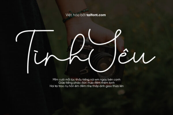 Font Việt hóa TF Carolina – Font viết tay thiệp cưới