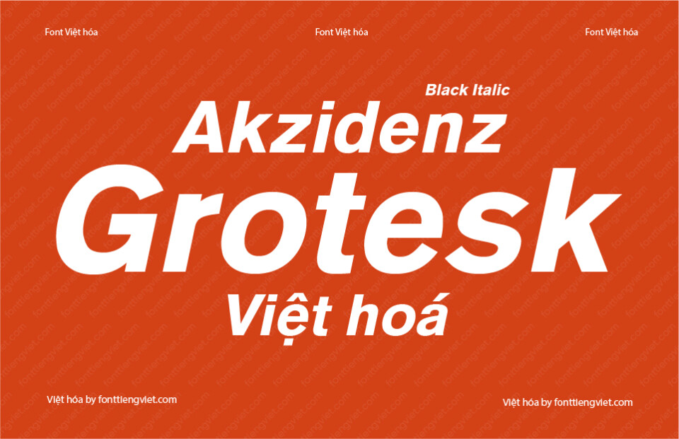 Font Việt hóa VIP Akzidenz Grotesk Black Italic