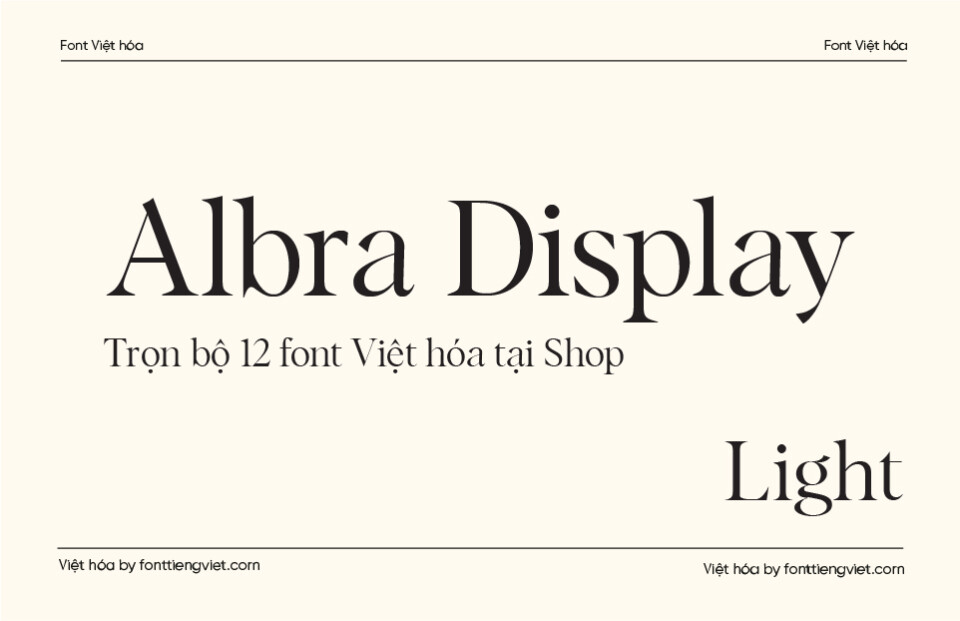 Font Việt hóa VIP Albra Display Light