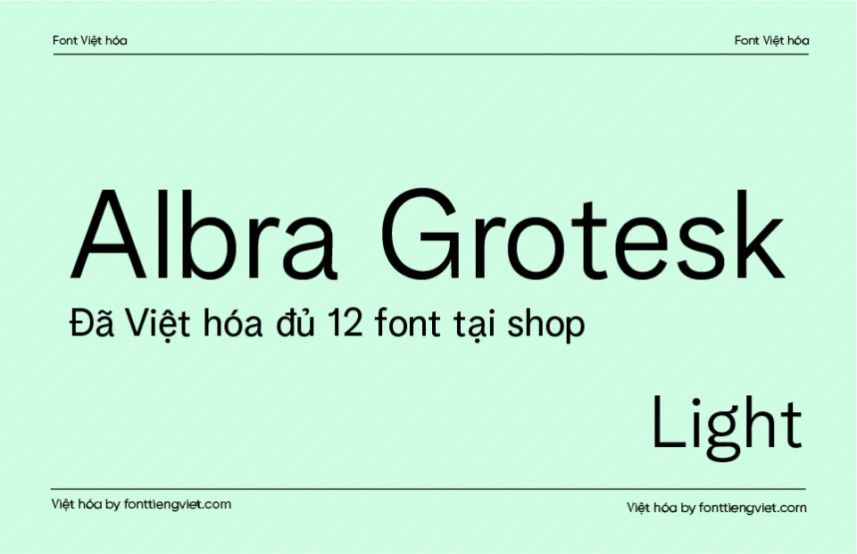 Font Việt hóa VIP Albra Grotesk Light