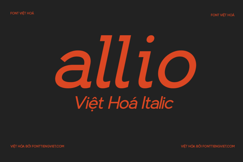 Font Việt hóa VIP Allio Italic