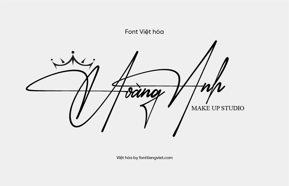 Font Việt hóa VIP Bastliga One – Logo chữ ký