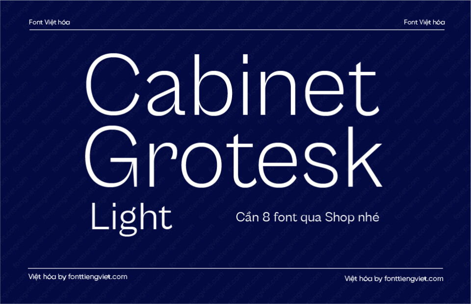 Font Việt hóa VIP Cabinet Grotesk Light