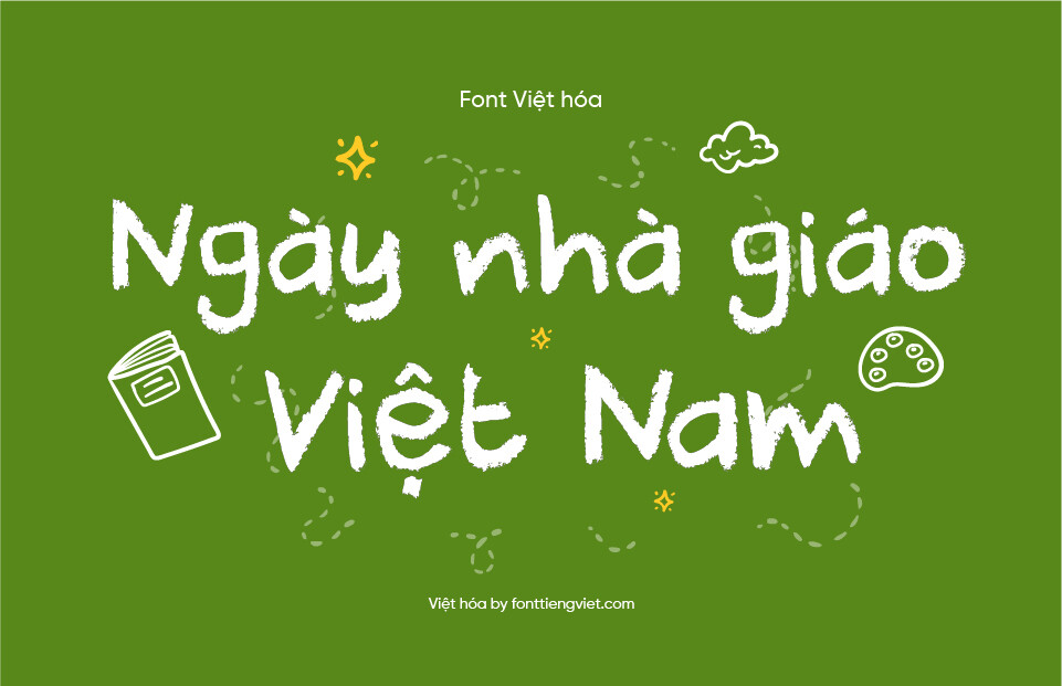 Font Việt hóa VIP DK Cool Crayon – Phấn