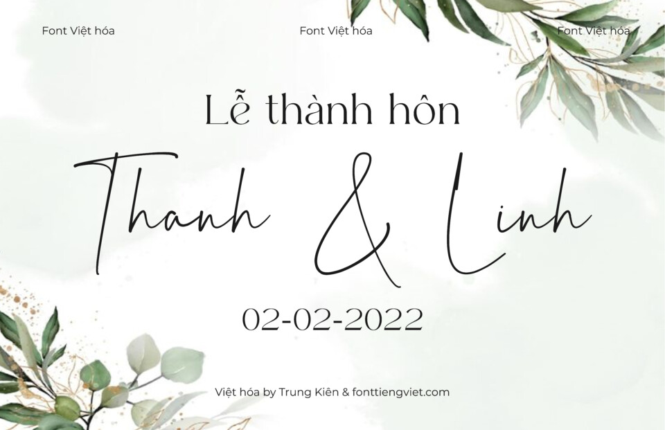Font Việt hóa VIP Katty Diona – Font thiệp cưới