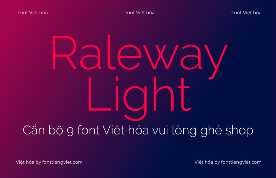 Font Việt hóa VIP Raleway Light