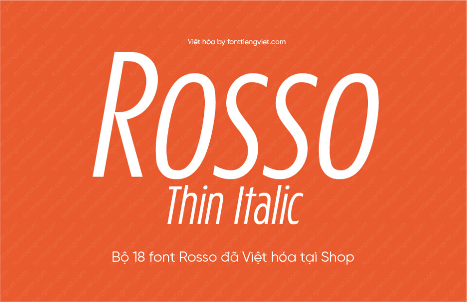 Font Việt hóa VIP Rosso Thin Italic