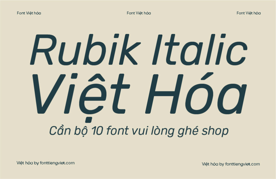 Font Việt hóa VIP Rubik Italic