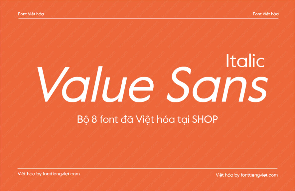 Font Việt hóa VIP Value Sans Italic